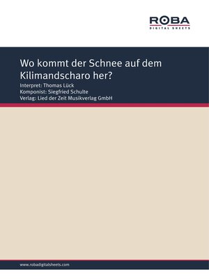 cover image of Wo kommt der Schnee auf dem Kilimandscharo her?
